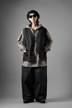 画像をギャラリービューアに読み込む, KLASICA "MALAKOFF" DECONSTRUCTED WORK WEAR VEST / CRISP FINISH AIRLY MICRO DOBBY (BLACK)