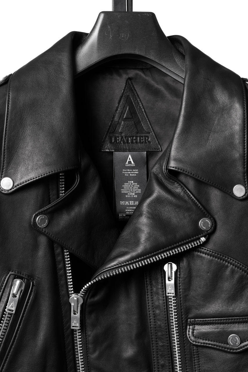 画像をギャラリービューアに読み込む, A LEATHER Short Motor Jacket / LUXE COWHIDE (BLACK)