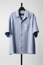 Load image into Gallery viewer, Juun.J Blended Cotton Open Collar Short Sleeve Shirt (BLUE)