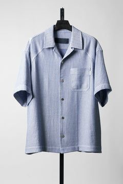 Load image into Gallery viewer, Juun.J Blended Cotton Open Collar Short Sleeve Shirt (BLUE)