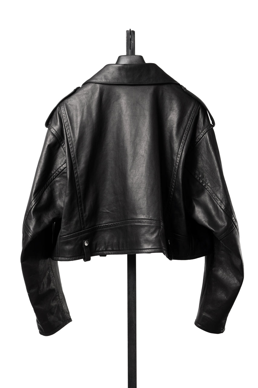 画像をギャラリービューアに読み込む, A LEATHER Short Motor Jacket / LUXE COWHIDE (BLACK)