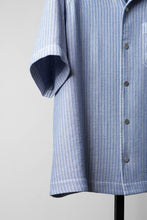 Load image into Gallery viewer, Juun.J Blended Cotton Open Collar Short Sleeve Shirt (BLUE)