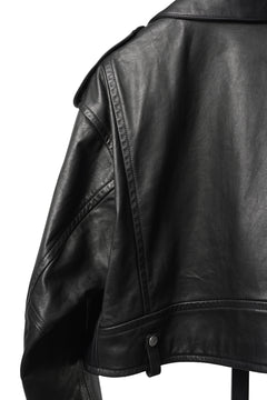画像をギャラリービューアに読み込む, A LEATHER Short Motor Jacket / LUXE COWHIDE (BLACK)