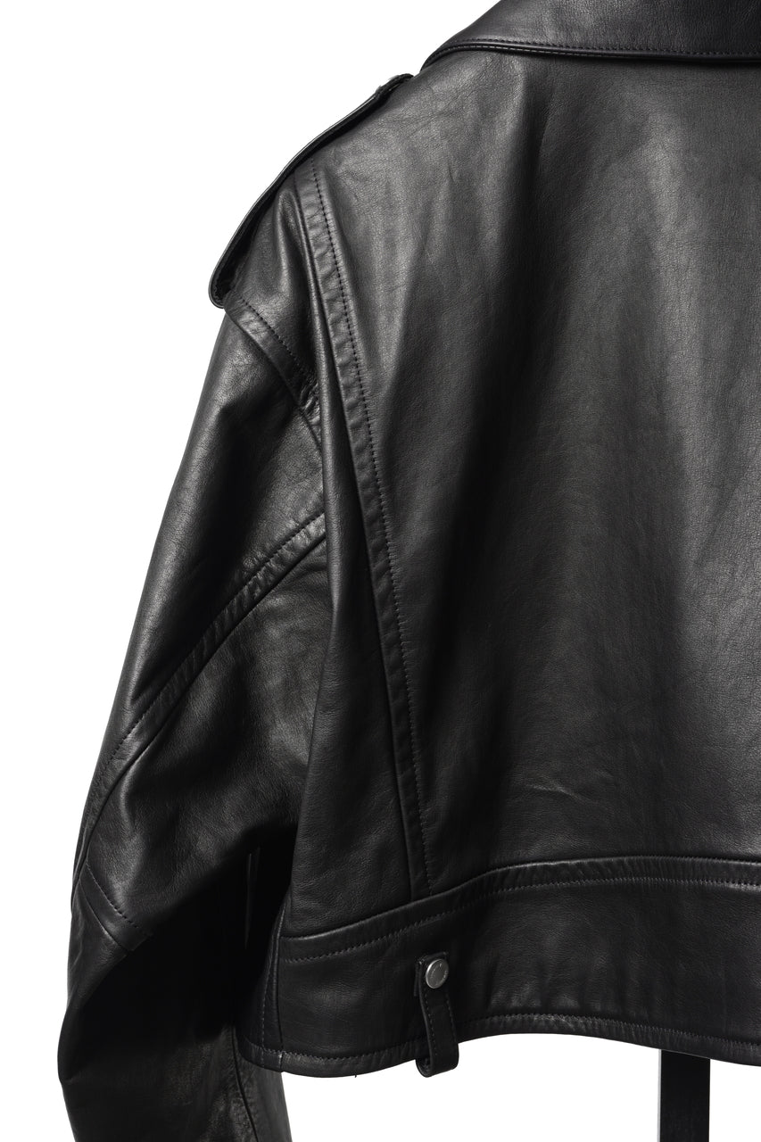 画像をギャラリービューアに読み込む, A LEATHER Short Motor Jacket / LUXE COWHIDE (BLACK)