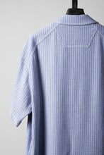 Load image into Gallery viewer, Juun.J Blended Cotton Open Collar Short Sleeve Shirt (BLUE)