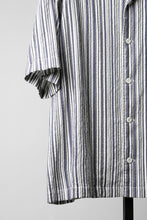 画像をギャラリービューアに読み込む, Juun.J Multi Stripe Open Collar Short Sleeve Shirt (S.BLUE)