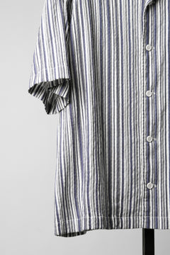 画像をギャラリービューアに読み込む, Juun.J Multi Stripe Open Collar Short Sleeve Shirt (S.BLUE)