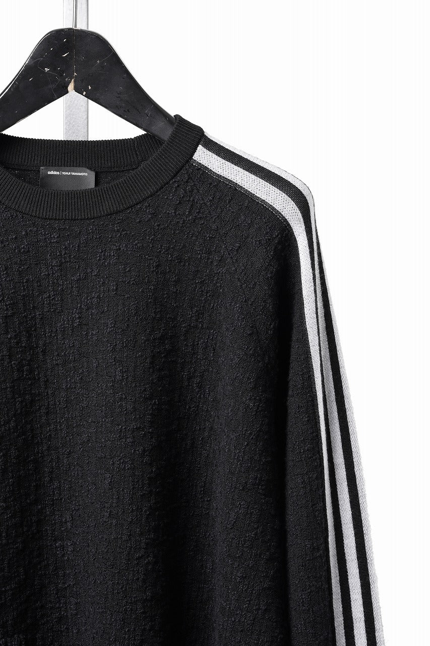 Load image into Gallery viewer, Y-3 Yohji Yamamoto KNITTED 3 STRIPES FRINGY SWEATER (BLACK)