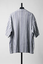 画像をギャラリービューアに読み込む, Juun.J Multi Stripe Open Collar Short Sleeve Shirt (S.BLUE)