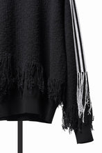 Load image into Gallery viewer, Y-3 Yohji Yamamoto KNITTED 3 STRIPES FRINGY SWEATER (BLACK)