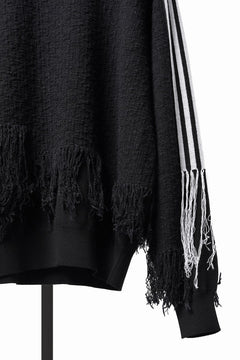 Load image into Gallery viewer, Y-3 Yohji Yamamoto KNITTED 3 STRIPES FRINGY SWEATER (BLACK)