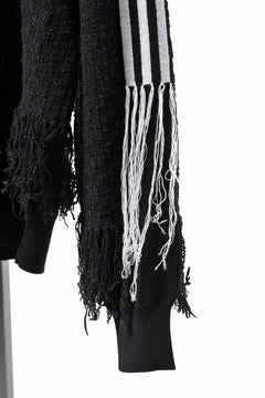Load image into Gallery viewer, Y-3 Yohji Yamamoto KNITTED 3 STRIPES FRINGY SWEATER (BLACK)