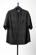 Juun.J Slab Check Full Button Short Sleeve Shirt (BLACK)
