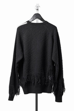 Load image into Gallery viewer, Y-3 Yohji Yamamoto KNITTED 3 STRIPES FRINGY SWEATER (BLACK)