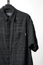 Load image into Gallery viewer, Juun.J Slab Check Full Button Short Sleeve Shirt (BLACK)