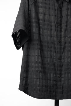 Load image into Gallery viewer, Juun.J Slab Check Full Button Short Sleeve Shirt (BLACK)