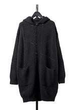 画像をギャラリービューアに読み込む, ISABEL BENENATO Yak Hooded Coat and Outer Seams Detail (BLACK)