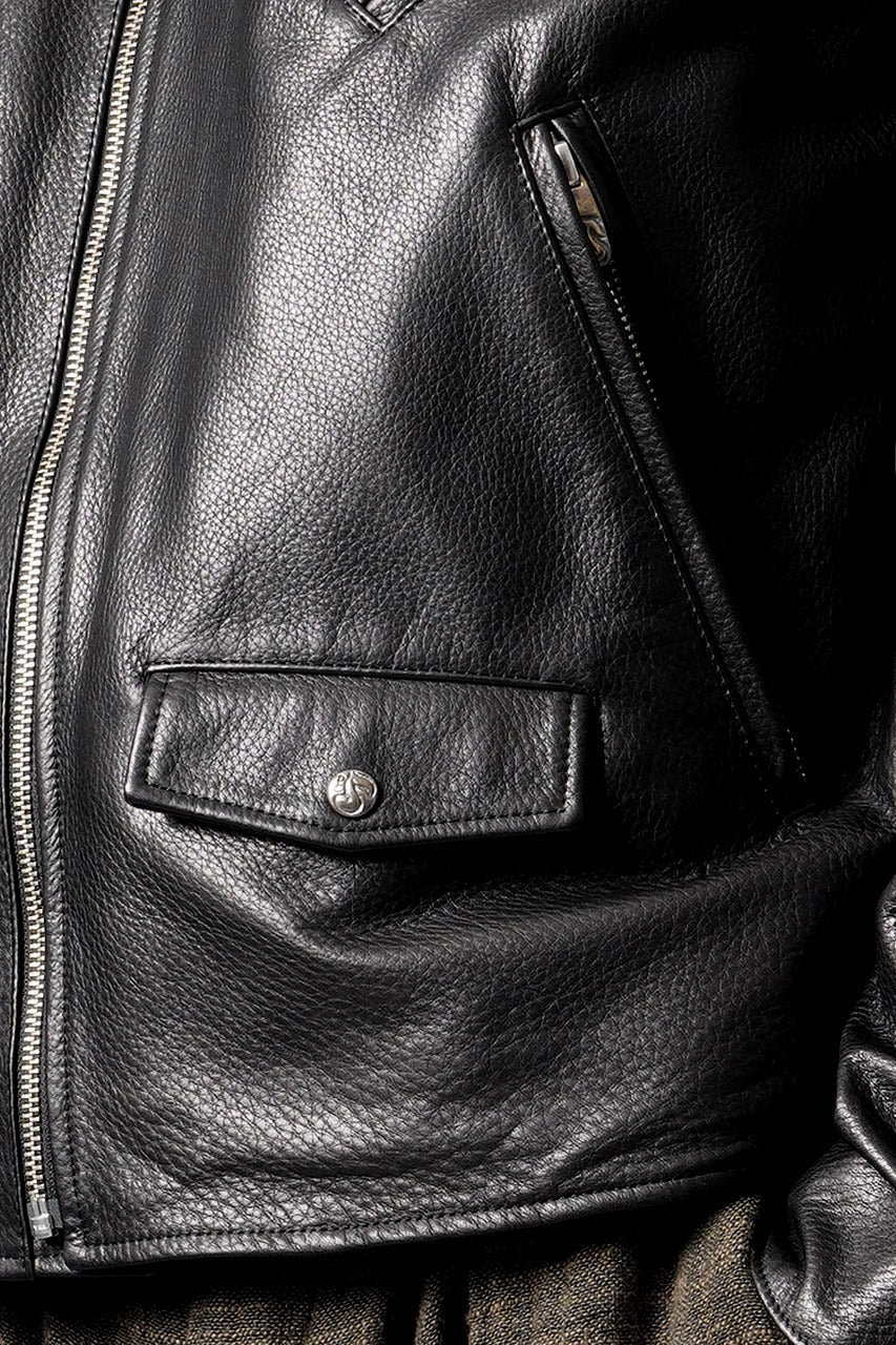 画像をギャラリービューアに読み込む, PORTER CLASSIC PC RIDERS JACKET W / LOVE &amp; PEACE SILVER (BLACK)
