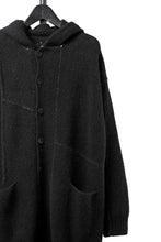 画像をギャラリービューアに読み込む, ISABEL BENENATO Yak Hooded Coat and Outer Seams Detail (BLACK)