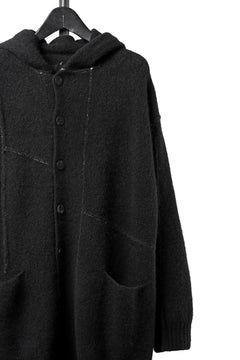 画像をギャラリービューアに読み込む, ISABEL BENENATO Yak Hooded Coat and Outer Seams Detail (BLACK)