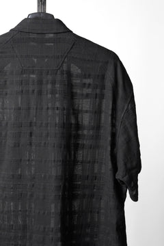Load image into Gallery viewer, Juun.J Slab Check Full Button Short Sleeve Shirt (BLACK)