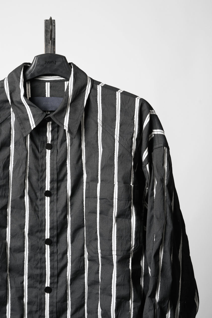 画像をギャラリービューアに読み込む, Juun.J Damage Stripe Max Fit Shirt (BLACK)