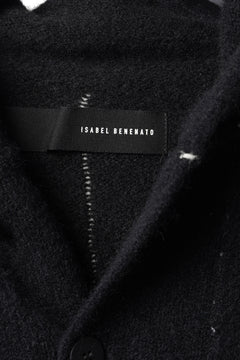 画像をギャラリービューアに読み込む, ISABEL BENENATO Yak Hooded Coat and Outer Seams Detail (BLACK)