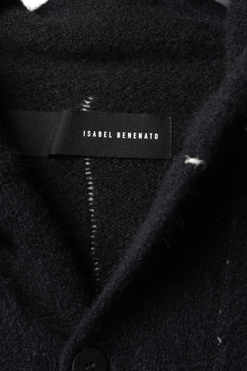 画像をギャラリービューアに読み込む, ISABEL BENENATO Yak Hooded Coat and Outer Seams Detail (BLACK)