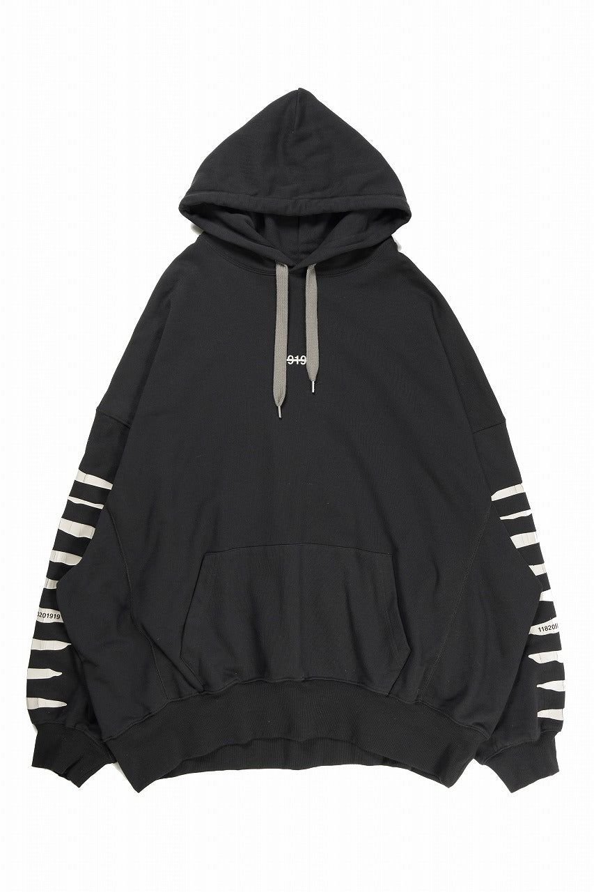 A.F ARTEFACT JUMBO SWEAT HOODIE / PRINT TYPE-B (BLACK)