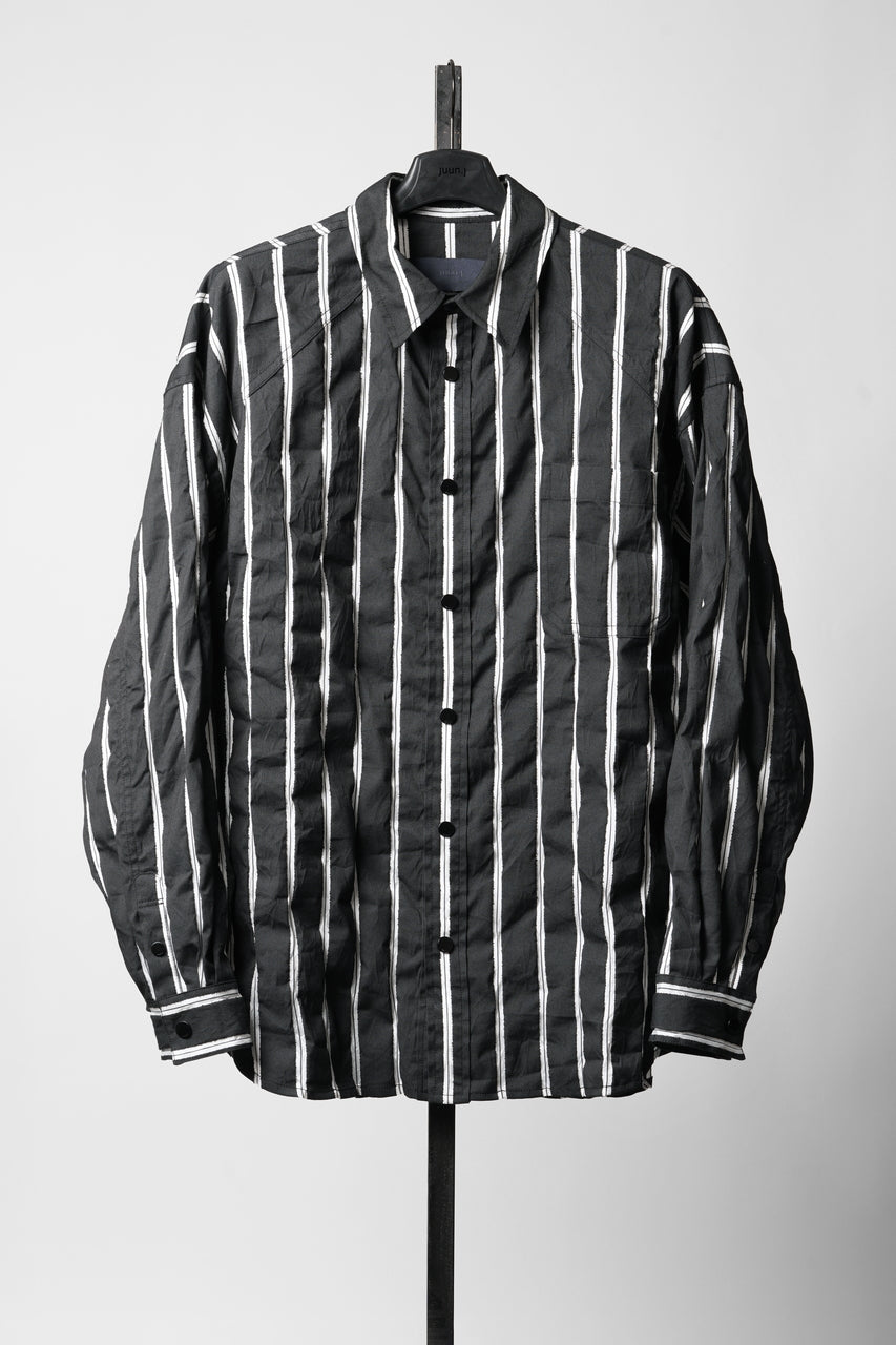 画像をギャラリービューアに読み込む, Juun.J Damage Stripe Max Fit Shirt (BLACK)