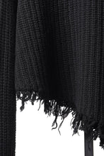 画像をギャラリービューアに読み込む, ISABEL BENENATO Wool Turtle-Neck Sweater width A Relaxed Fit and Asymmetrical Fringed Hem (BLACK)