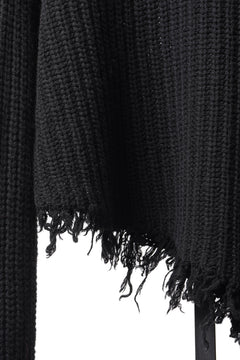 画像をギャラリービューアに読み込む, ISABEL BENENATO Wool Turtle-Neck Sweater width A Relaxed Fit and Asymmetrical Fringed Hem (BLACK)