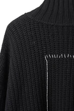画像をギャラリービューアに読み込む, ISABEL BENENATO Wool Turtle-Neck Sweater width A Relaxed Fit and Asymmetrical Fringed Hem (BLACK)
