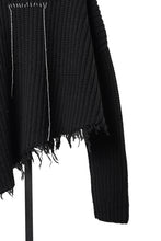 画像をギャラリービューアに読み込む, ISABEL BENENATO Wool Turtle-Neck Sweater width A Relaxed Fit and Asymmetrical Fringed Hem (BLACK)
