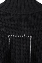 画像をギャラリービューアに読み込む, ISABEL BENENATO Wool Turtle-Neck Sweater width A Relaxed Fit and Asymmetrical Fringed Hem (BLACK)