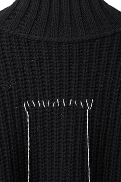 画像をギャラリービューアに読み込む, ISABEL BENENATO Wool Turtle-Neck Sweater width A Relaxed Fit and Asymmetrical Fringed Hem (BLACK)