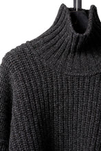 Load image into Gallery viewer, ISABEL BENENATO Wool Turtle-Neck Sweater width A Relaxed Fit and Asymmetrical Fringed Hem (GRAPHITE)