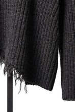 Load image into Gallery viewer, ISABEL BENENATO Wool Turtle-Neck Sweater width A Relaxed Fit and Asymmetrical Fringed Hem (GRAPHITE)