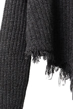 Load image into Gallery viewer, ISABEL BENENATO Wool Turtle-Neck Sweater width A Relaxed Fit and Asymmetrical Fringed Hem (GRAPHITE)