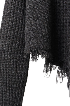 Load image into Gallery viewer, ISABEL BENENATO Wool Turtle-Neck Sweater width A Relaxed Fit and Asymmetrical Fringed Hem (GRAPHITE)