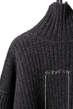 Load image into Gallery viewer, ISABEL BENENATO Wool Turtle-Neck Sweater width A Relaxed Fit and Asymmetrical Fringed Hem (GRAPHITE)