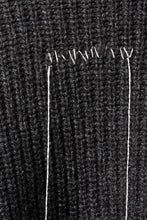 Load image into Gallery viewer, ISABEL BENENATO Wool Turtle-Neck Sweater width A Relaxed Fit and Asymmetrical Fringed Hem (GRAPHITE)