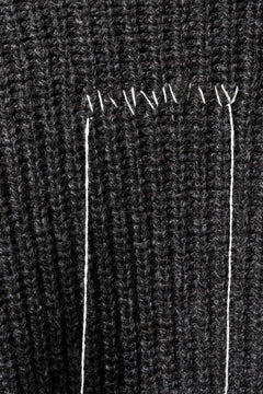 Load image into Gallery viewer, ISABEL BENENATO Wool Turtle-Neck Sweater width A Relaxed Fit and Asymmetrical Fringed Hem (GRAPHITE)