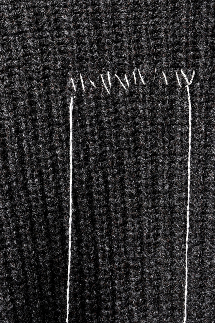 Load image into Gallery viewer, ISABEL BENENATO Wool Turtle-Neck Sweater width A Relaxed Fit and Asymmetrical Fringed Hem (GRAPHITE)