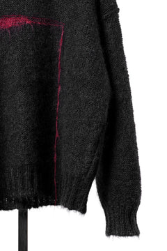 画像をギャラリービューアに読み込む, ISABEL BENENATO Mohair Crew-Neck Sweater with A Red Stripe Detail (BLACK/RED)