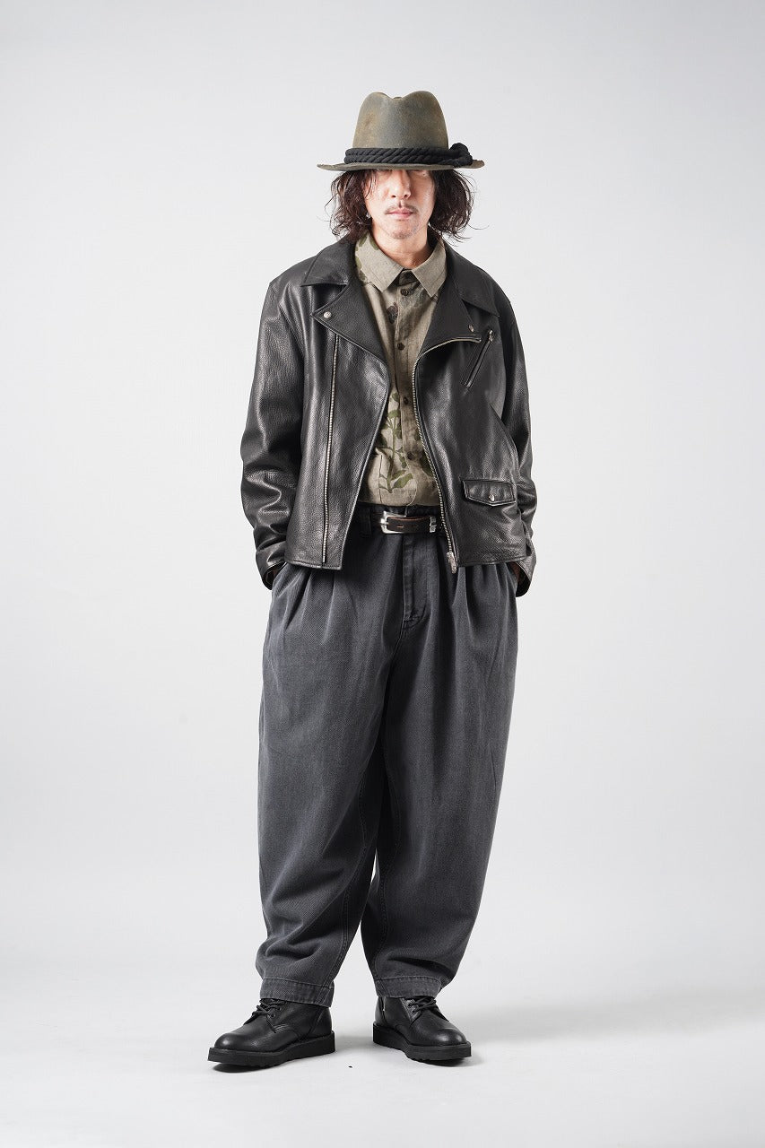 画像をギャラリービューアに読み込む, PORTER CLASSIC PC RIDERS JACKET W / LOVE &amp; PEACE SILVER (BLACK)