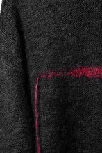画像をギャラリービューアに読み込む, ISABEL BENENATO Mohair Crew-Neck Sweater with A Red Stripe Detail (BLACK/RED)