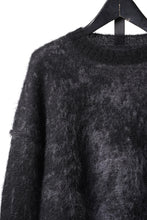 画像をギャラリービューアに読み込む, ISABEL BENENATO Mohair Crew-Neck Sweater with Abstract Pattern (BLACK)
