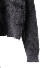 画像をギャラリービューアに読み込む, ISABEL BENENATO Mohair Crew-Neck Sweater with Abstract Pattern (BLACK)