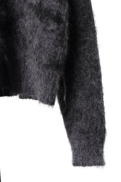 画像をギャラリービューアに読み込む, ISABEL BENENATO Mohair Crew-Neck Sweater with Abstract Pattern (BLACK)